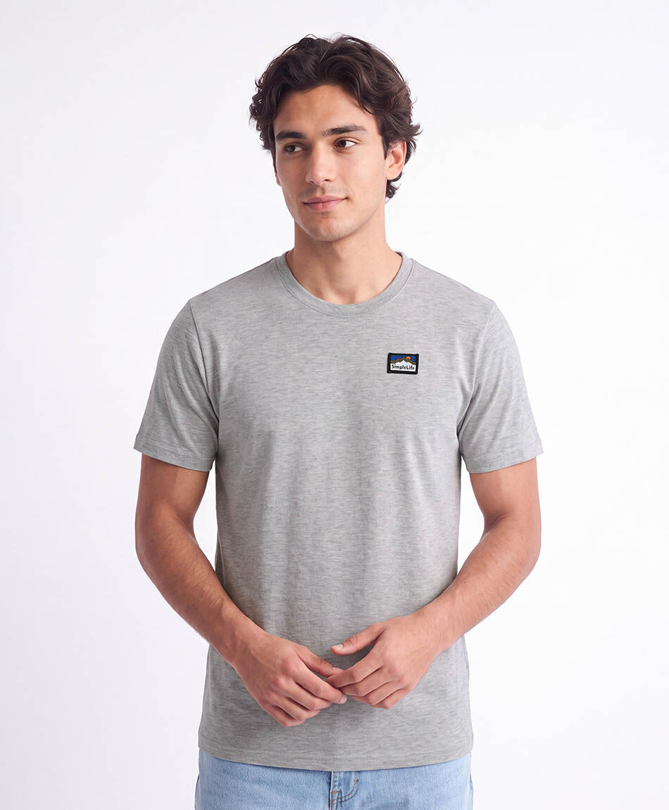 Polera hombre lisa logo