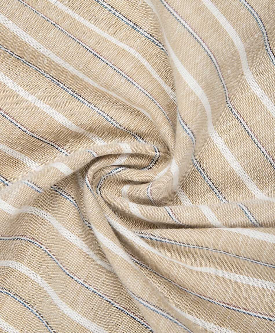Camisa hombre l&iacute;neas bicolor lino