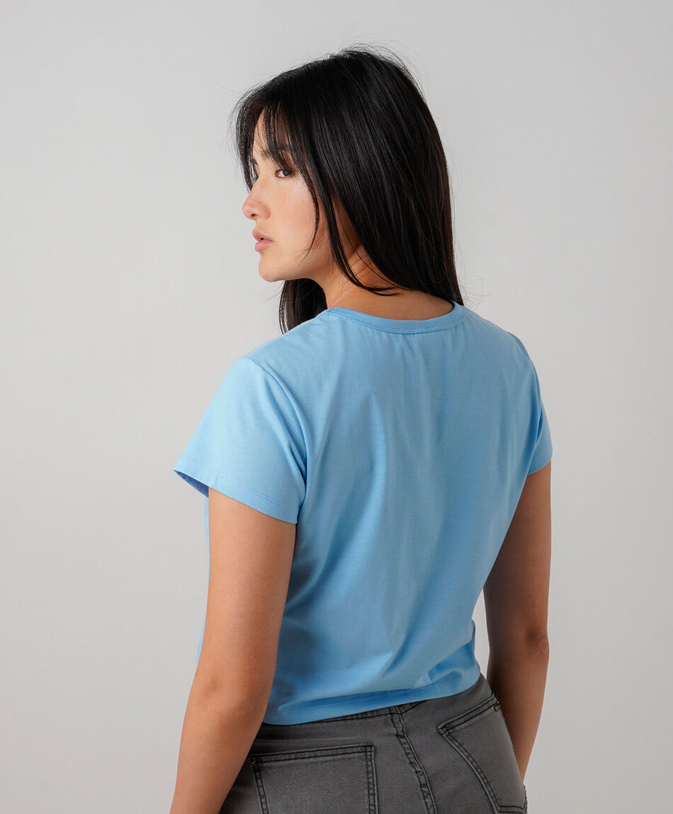Polera mujer crop naranja