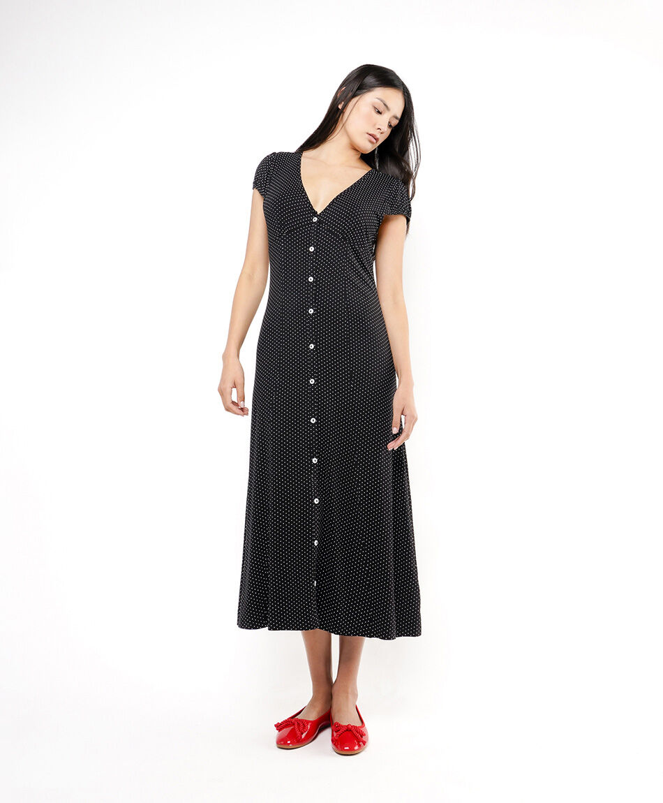 Vestido mujer puntos botones