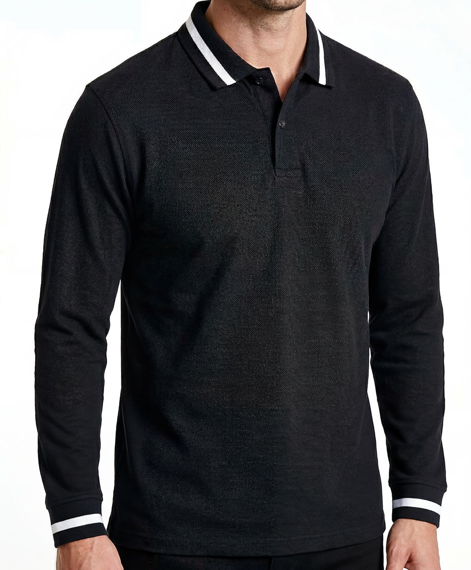 Polera hombre cuello polo linea white