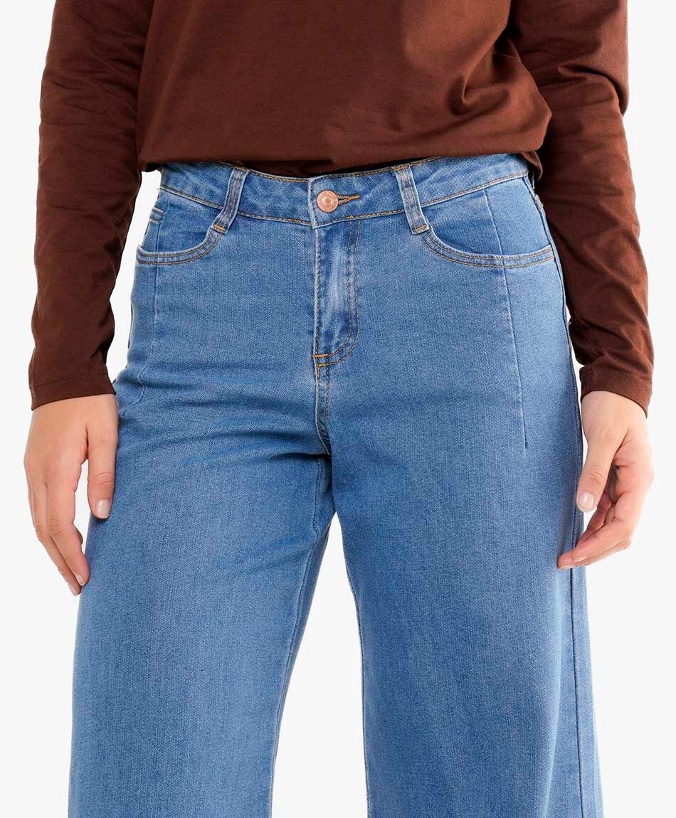 Jeans mujer wide leg coraz&oacute;n