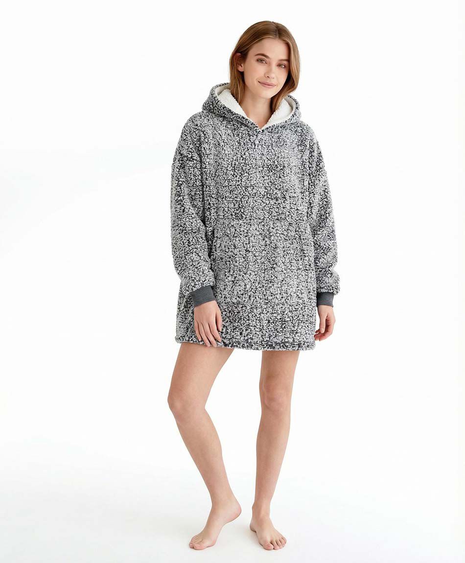 Poler&oacute;n manta mujer oversize melange grey