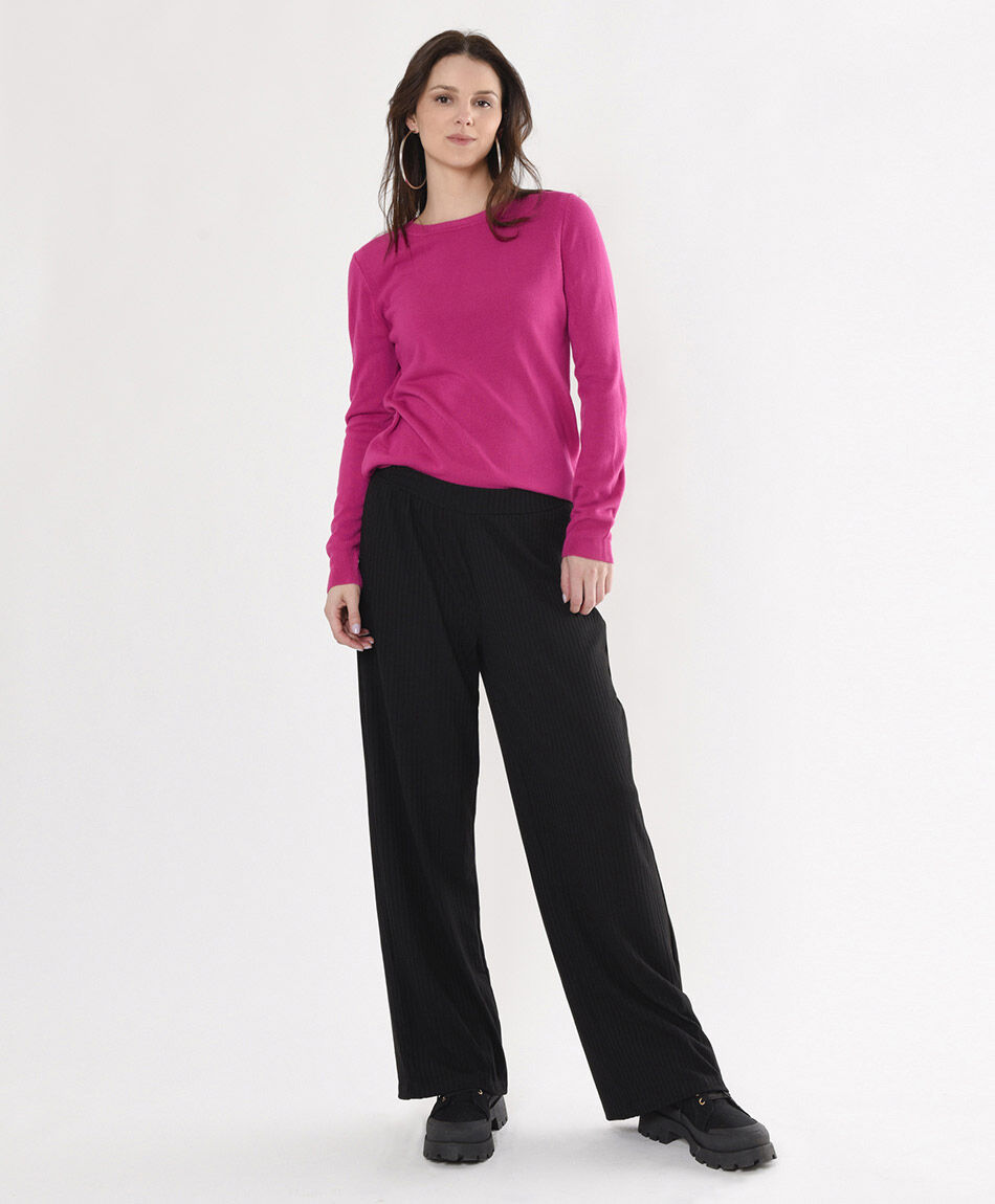 Pantal&oacute;n mujer acanalado wide