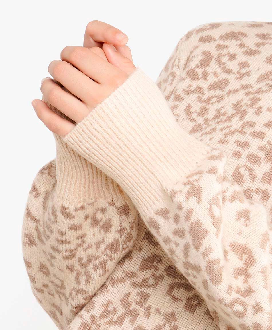 Sweater mujer jacquard animal print