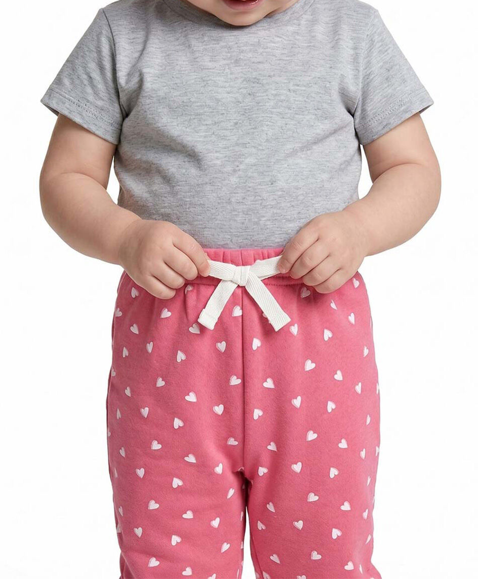 Pantal&oacute;n buzo beb&eacute; corazones