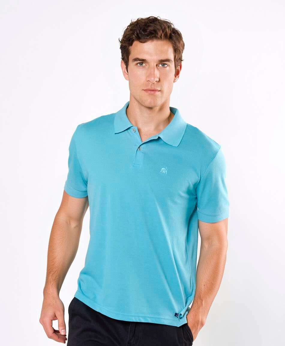 Polera hombre lisa cuello piqu&eacute;