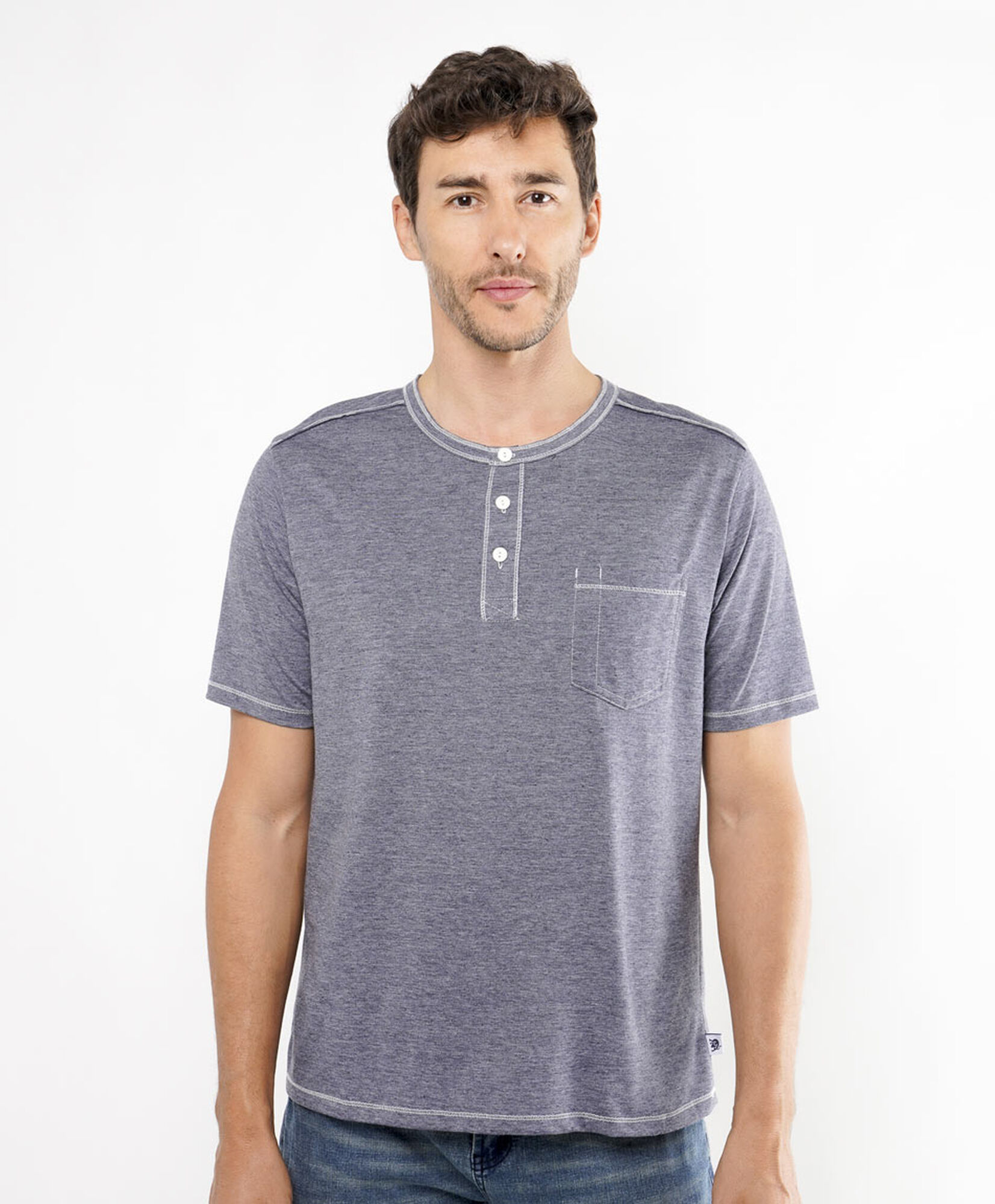 Polera hombre lisa botones Polera hombre lisa botones