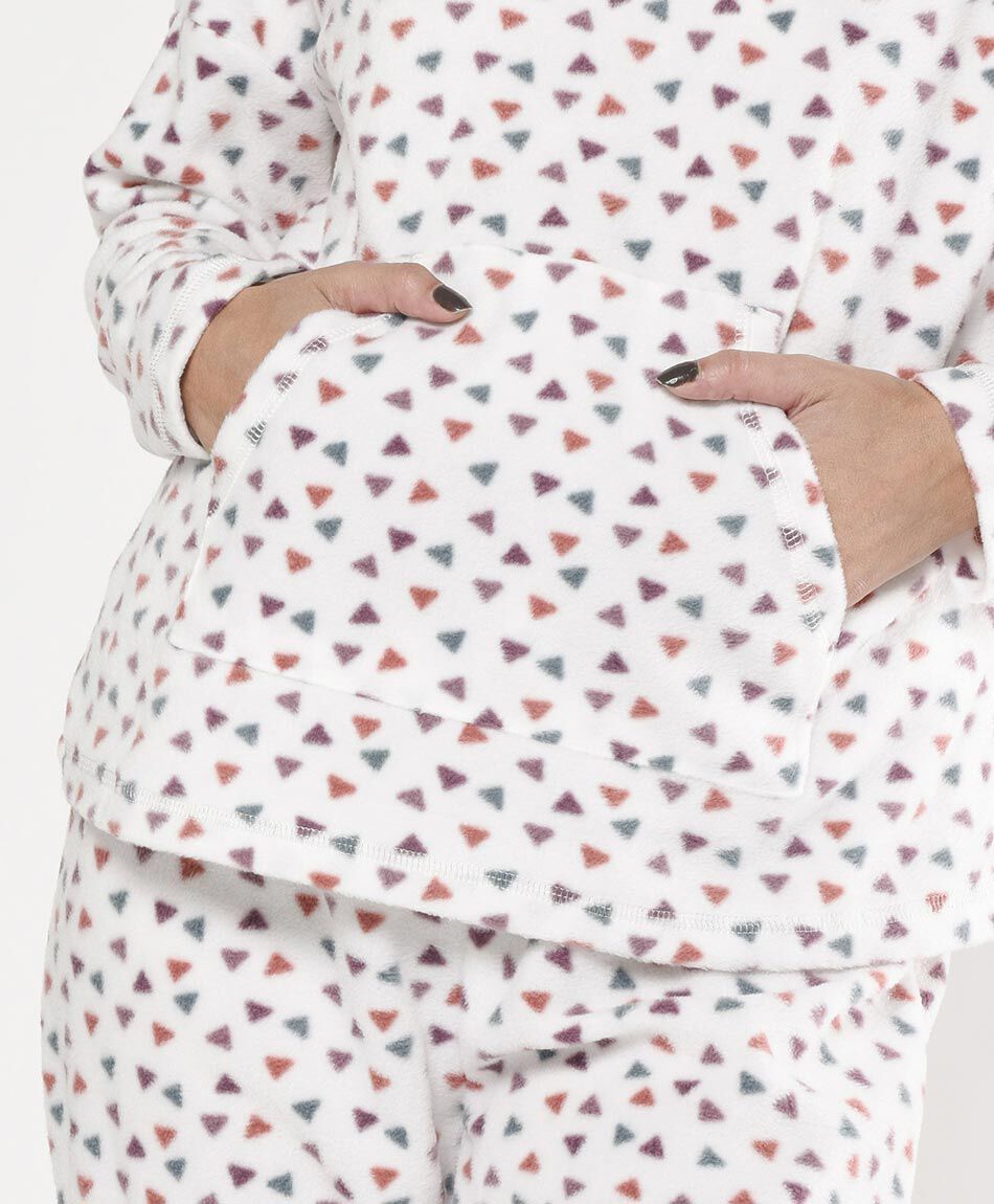 Pijama mujer polar tri&aacute;ngulos 2 piezas