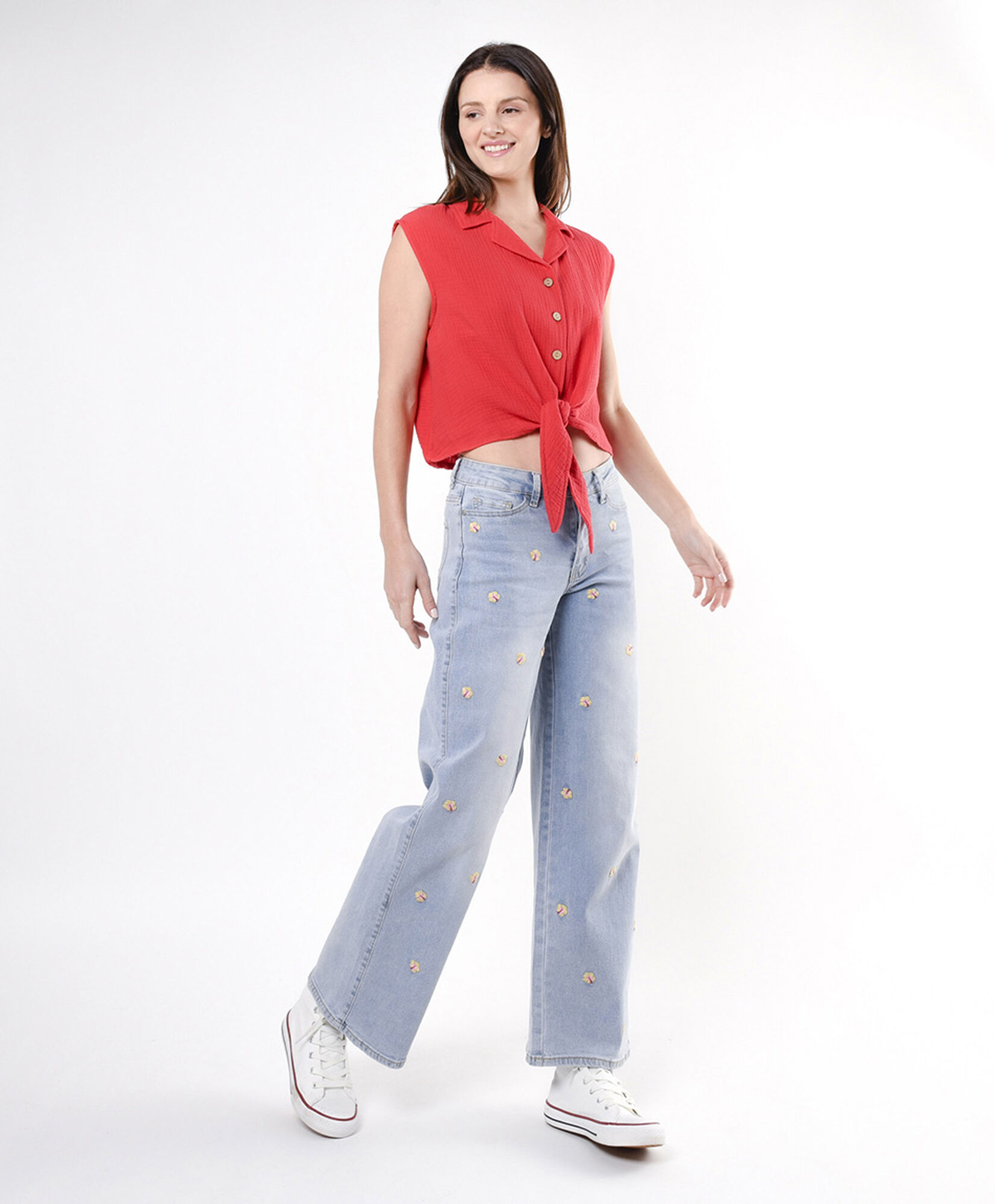 Jeans mujer bordados wide Jeans mujer bordados wide