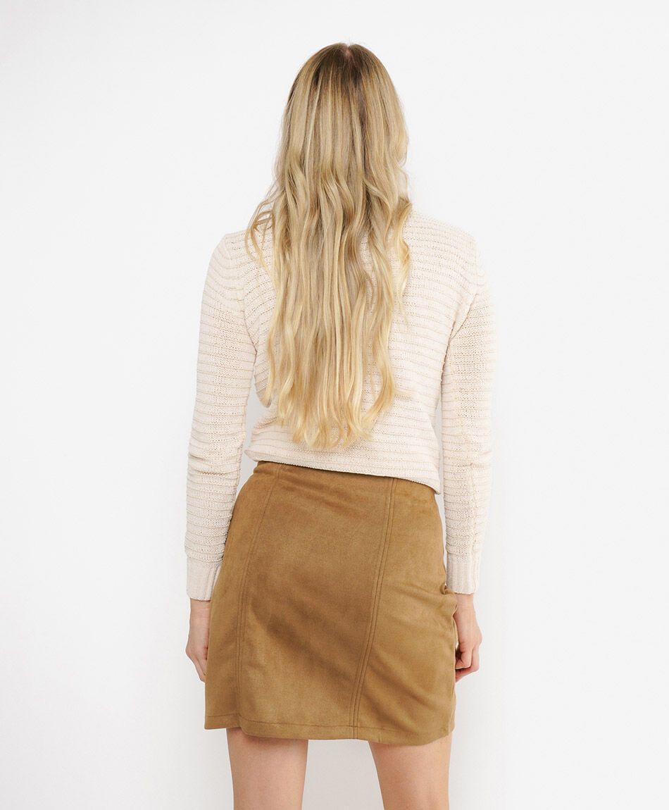Mini falda mujer tubo suede