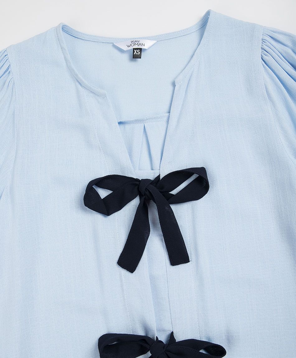 Blusa mujer doble lazo
