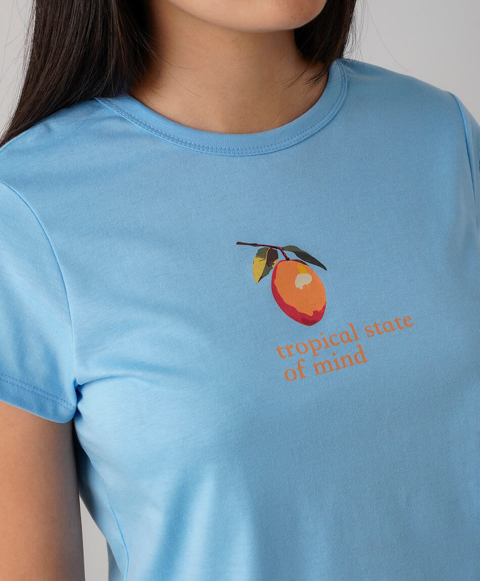 Polera mujer crop naranja