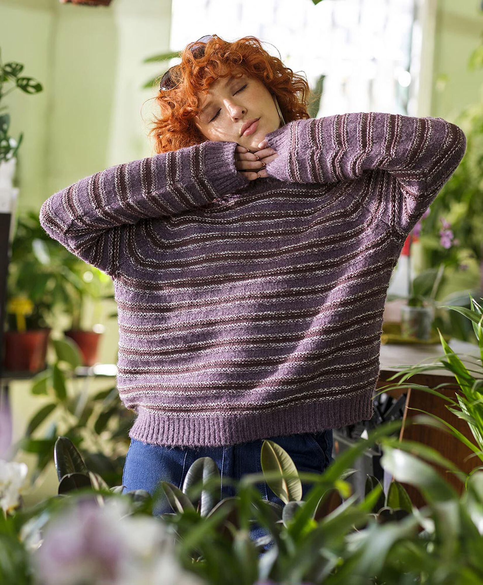 Sweater mujer líneas mix Sweater mujer líneas mix