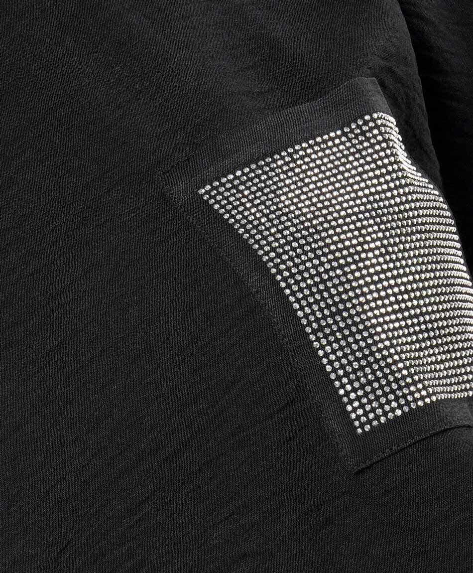 Blusa mujer bolsillo brillos