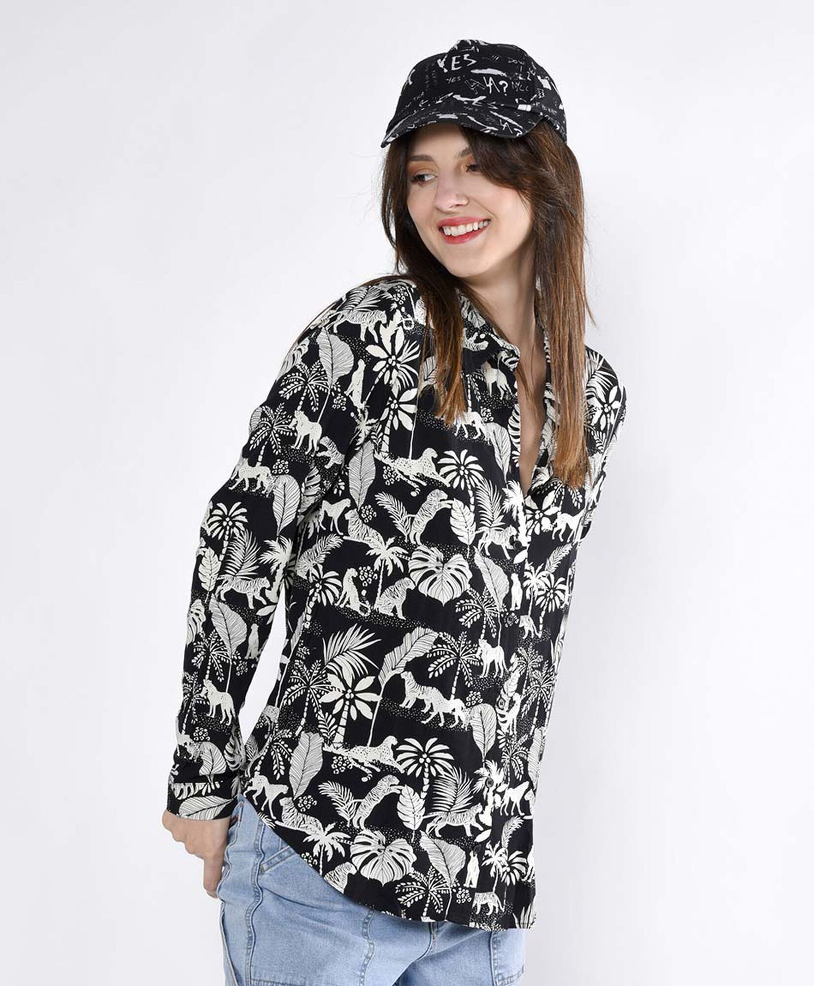 Blusa camisero oversize manga larga Blusa camisero oversize manga larga