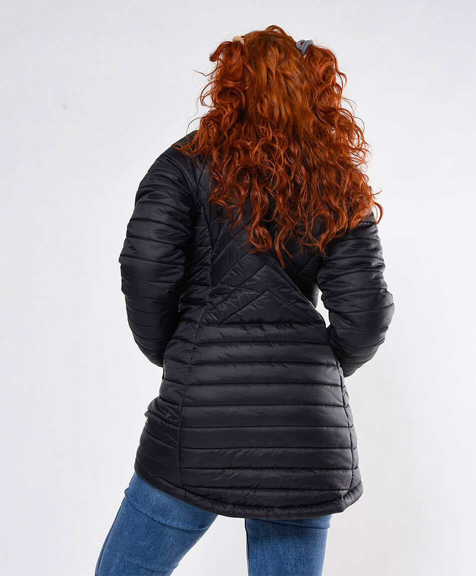 Parka mujer negra extra larga