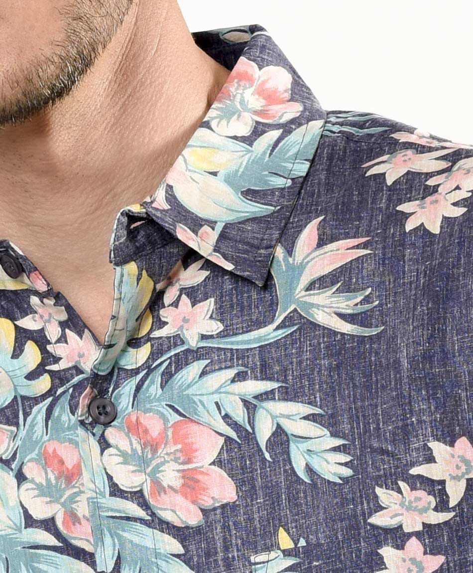 Camisa hombre floreada desgastada