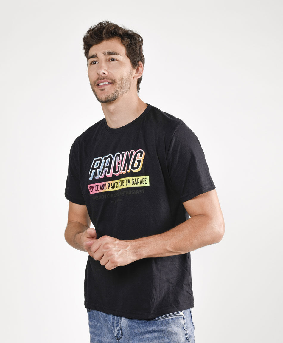 Polera manga corta cuello redondo