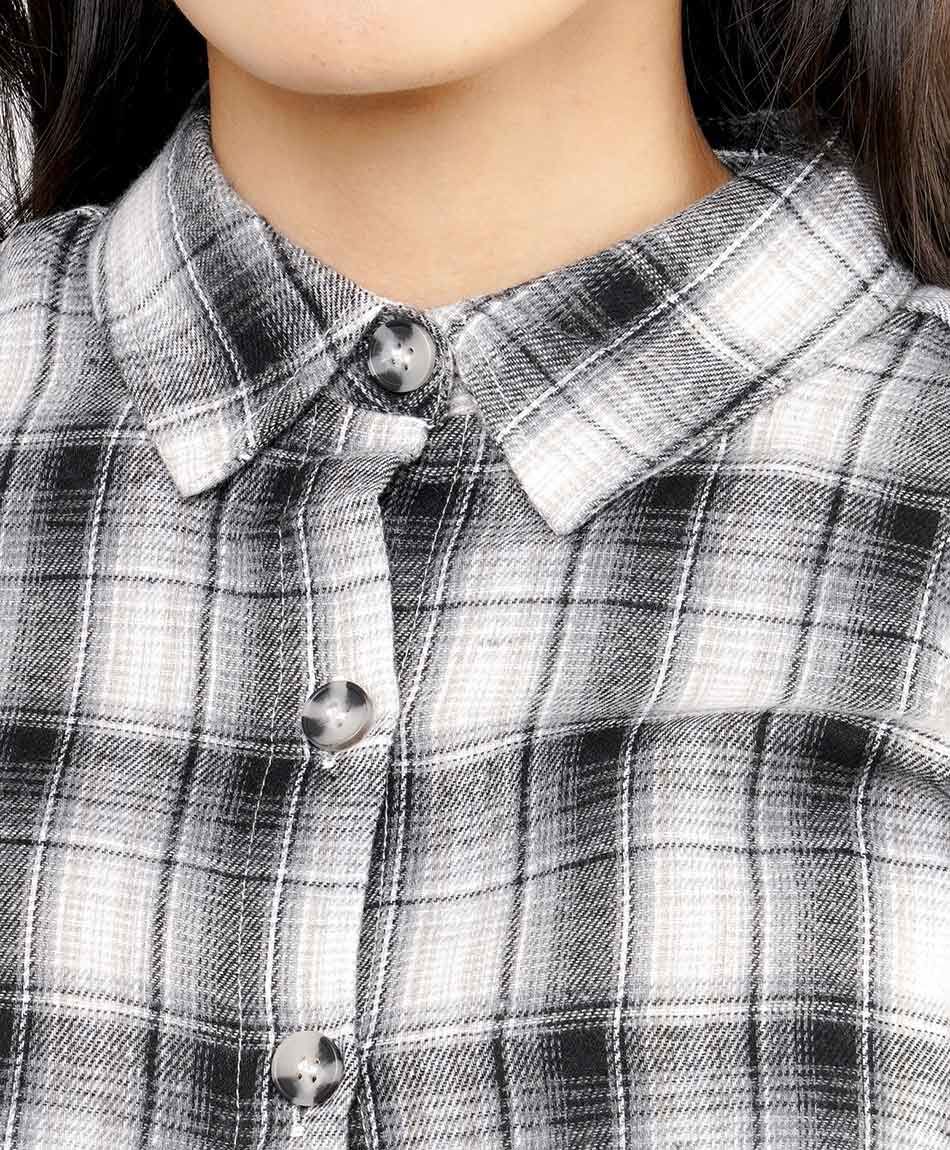 Blusa mujer escoces cuadros negros