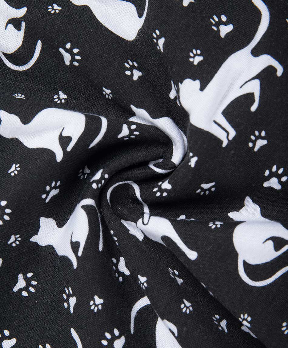 Pijama mujer short gato negro