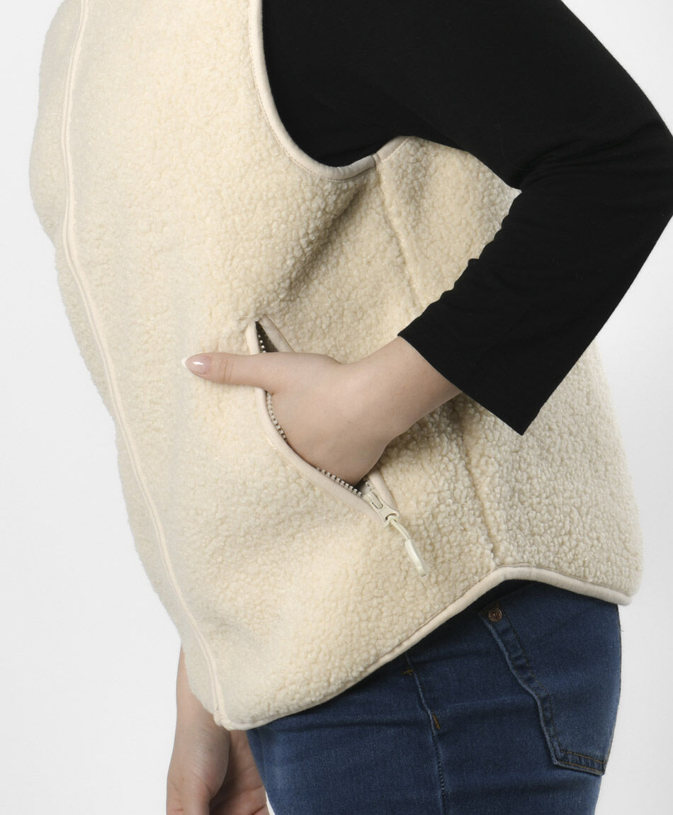 Polar mujer chiporro sin mangas beige