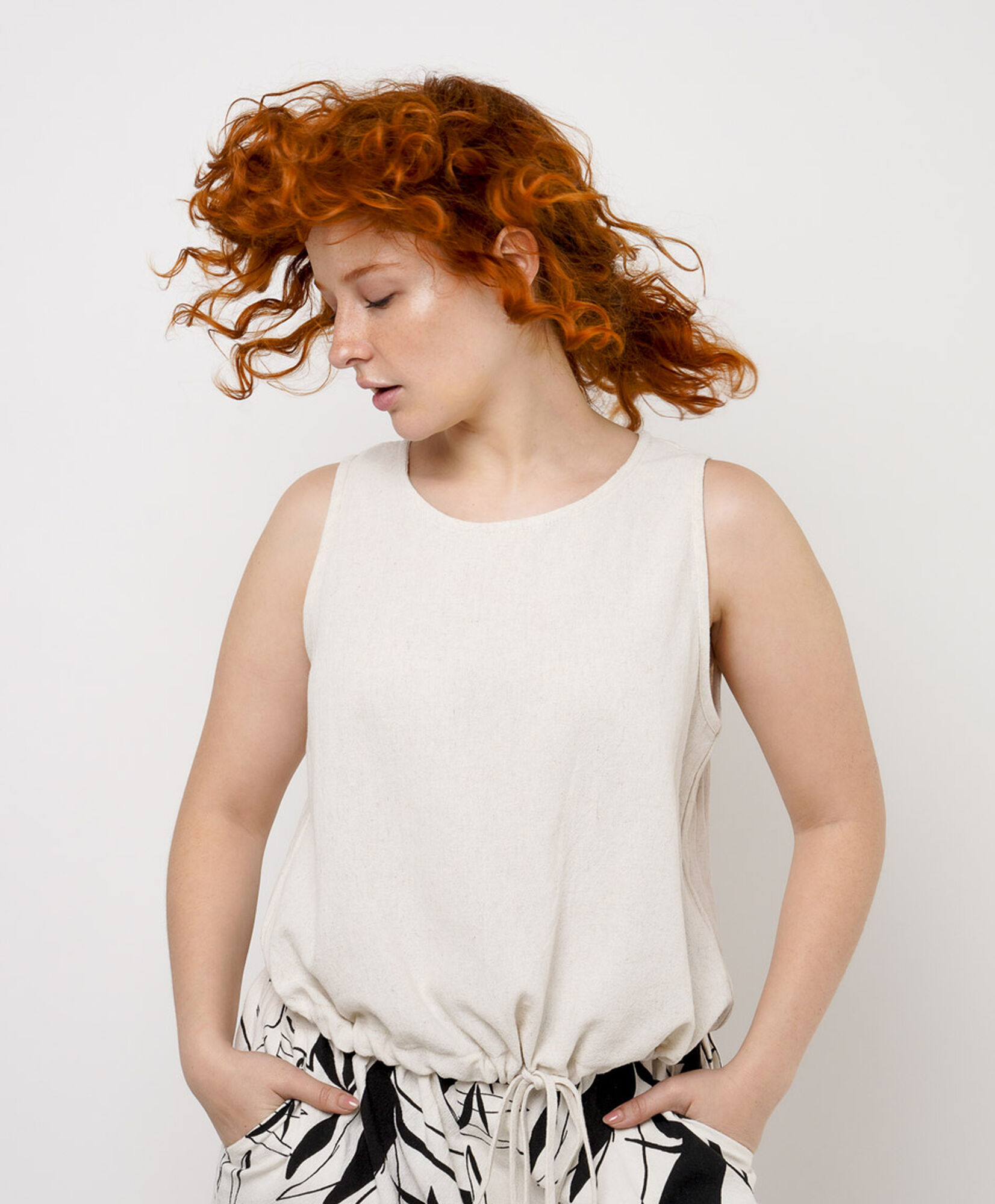 Blusa mujer lino tirador Blusa mujer lino tirador