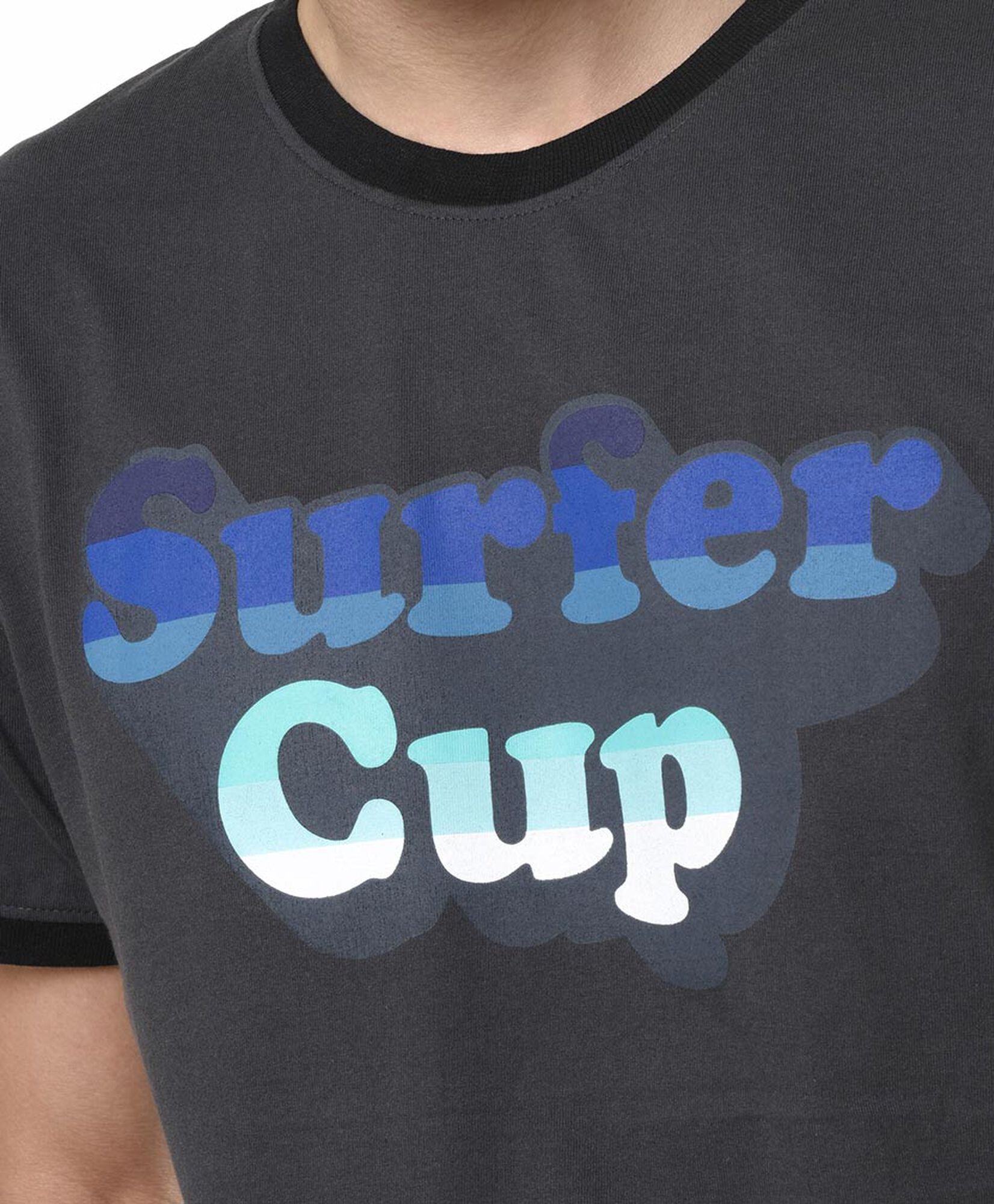 Polera hombre frase bicolor Polera hombre frase bicolor
