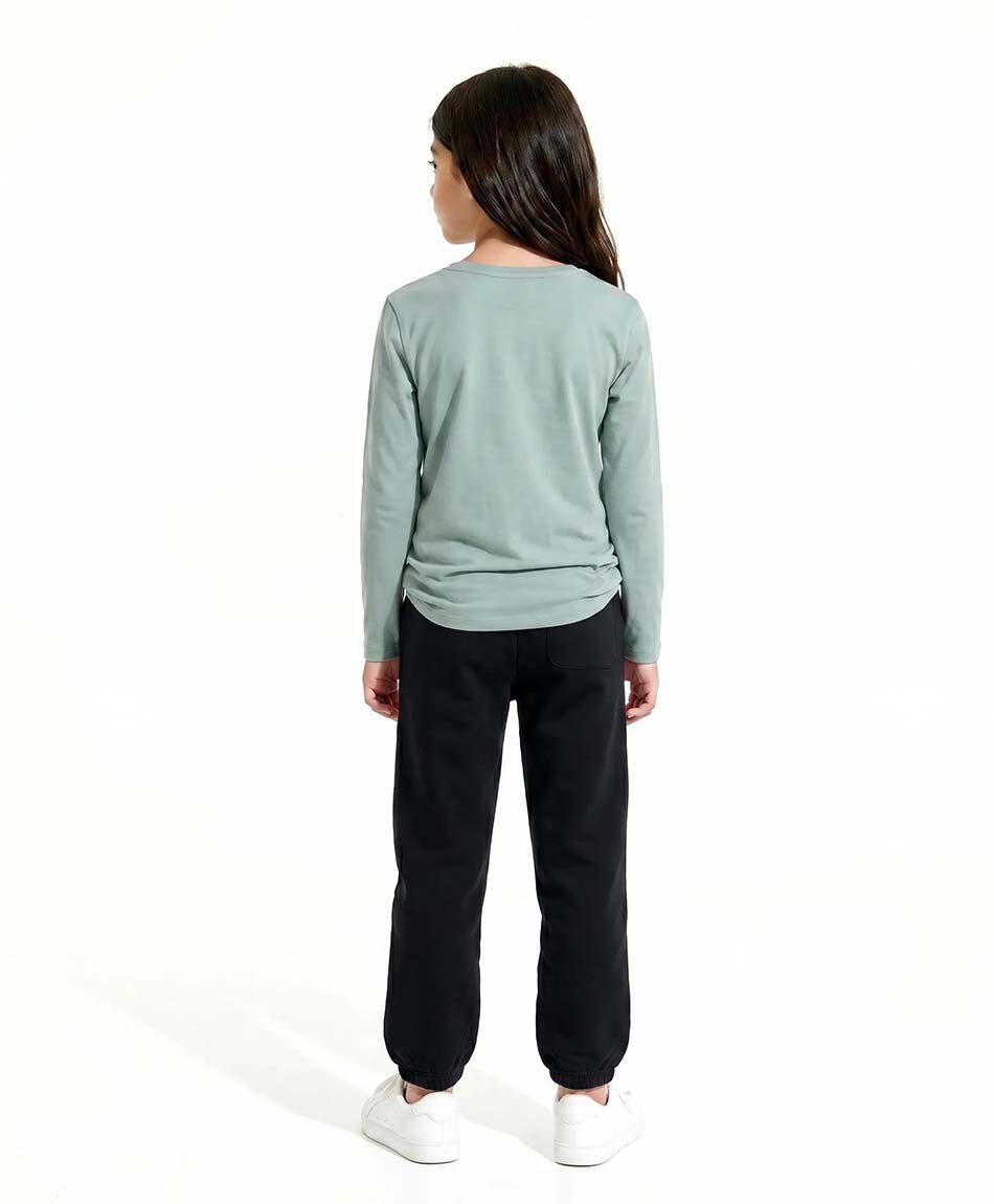 Pantal&oacute;n buzo ni&ntilde;a b&aacute;sico negro