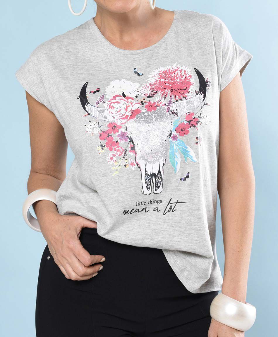 Polera manga mini cuello redondo