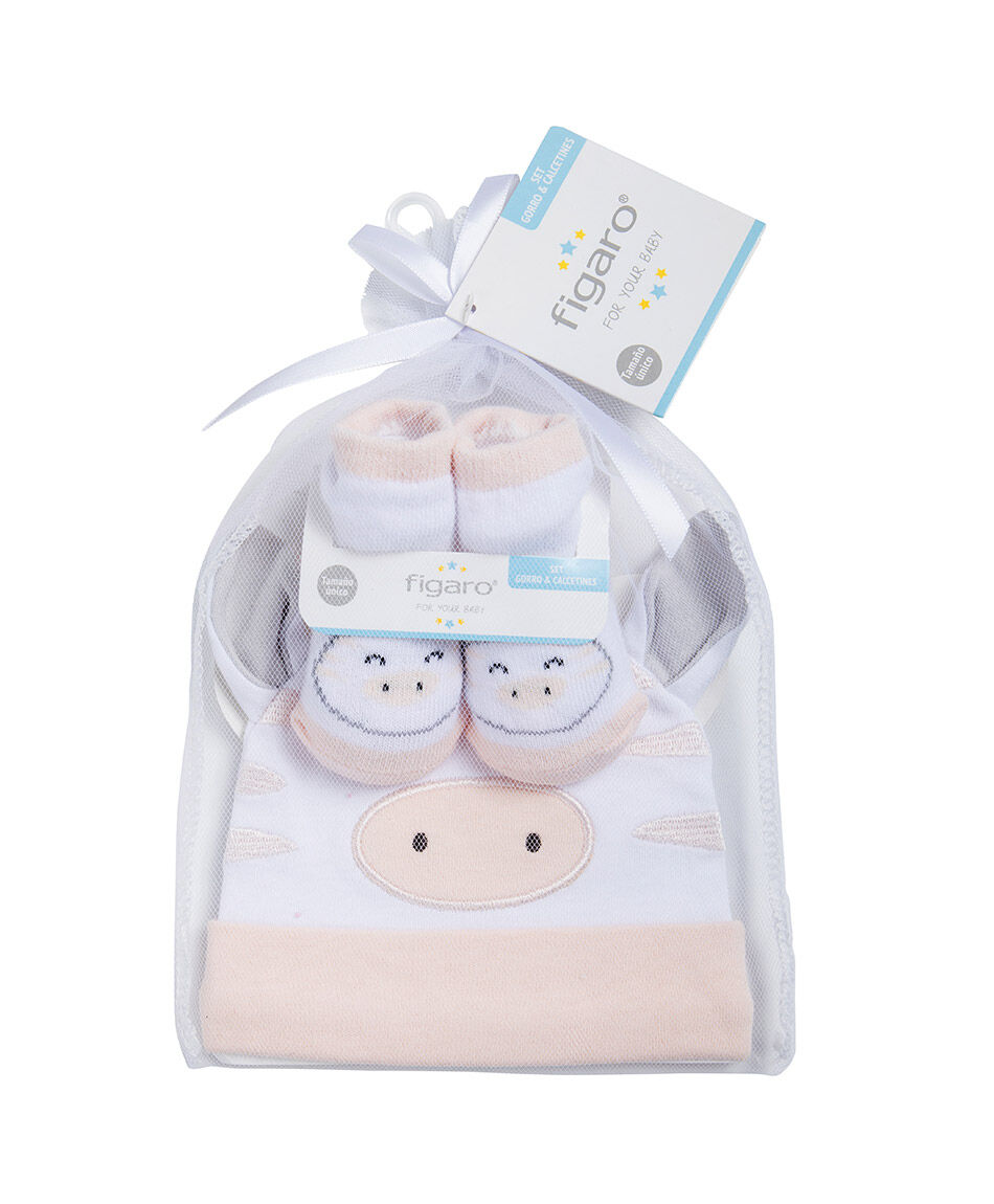 Set gorro + calcetines beb&eacute; animalito