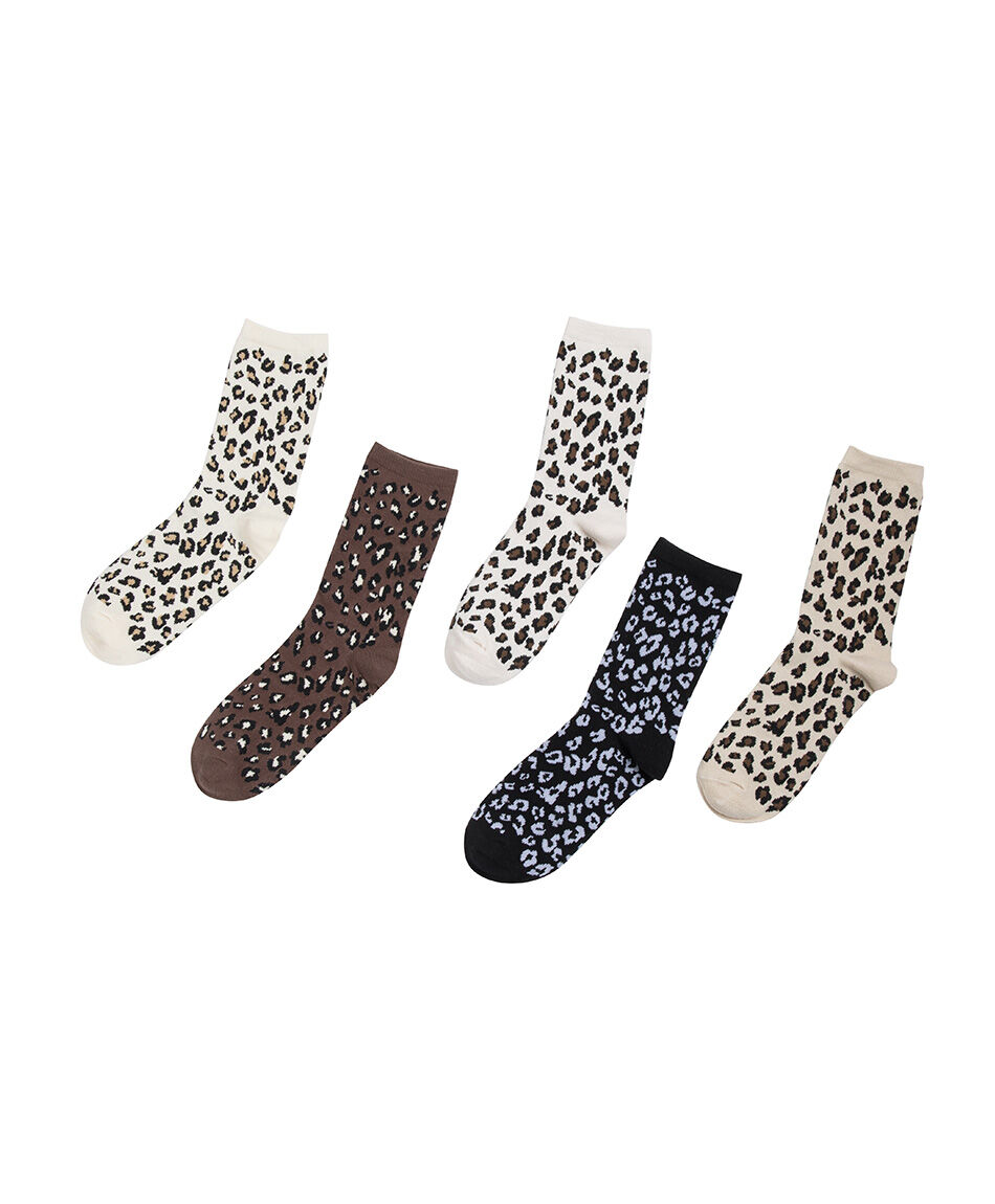 Pack 5 calcetines mujer animal print