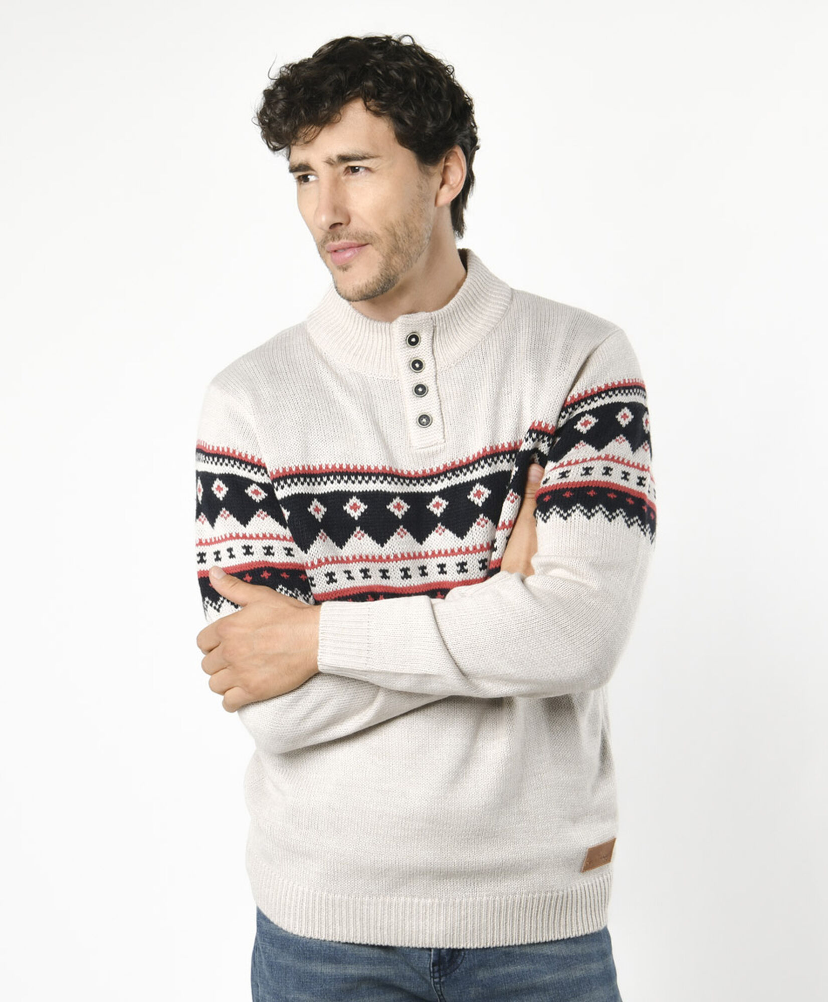 Sweater hombre nordic cuello botones Sweater hombre nordic cuello botones