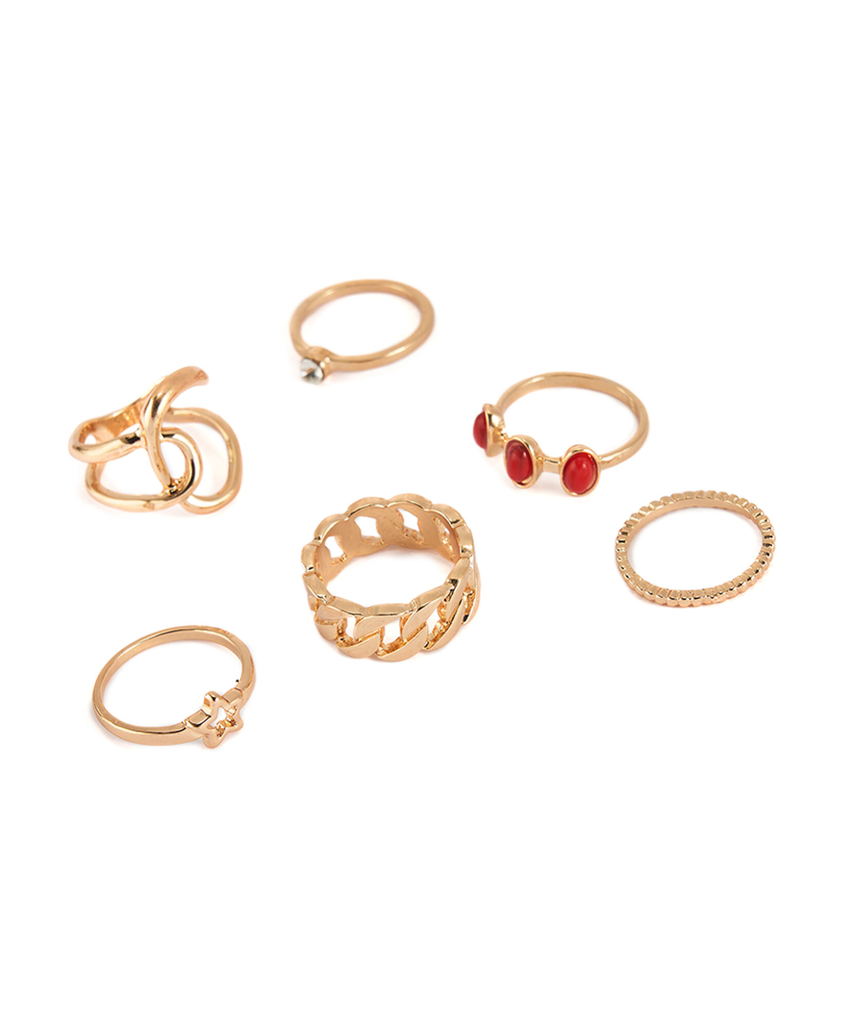 Set 6 anillos mujer mix dorado Set 6 anillos mujer mix dorado