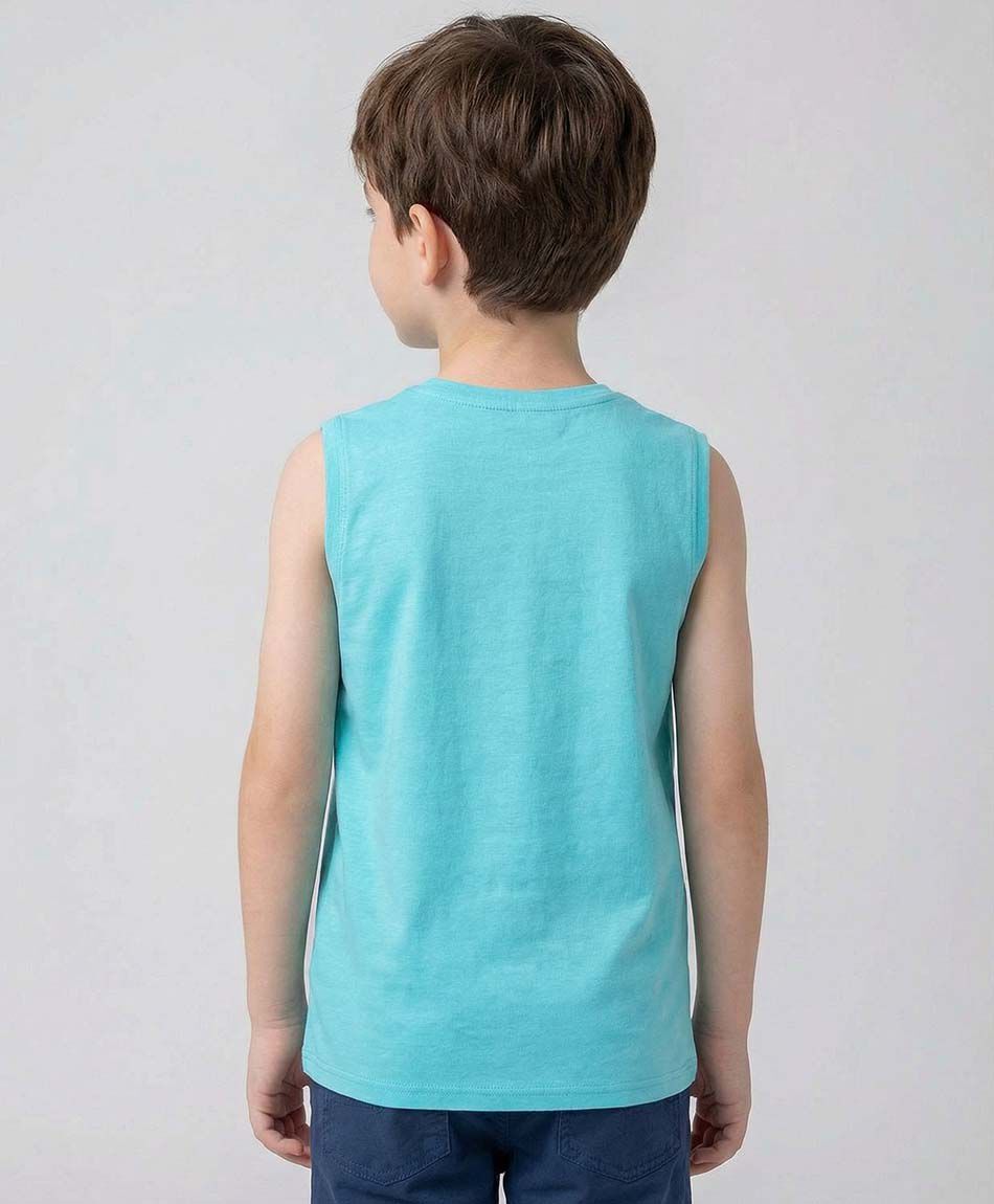 Polera ni&ntilde;o tibur&oacute;n sin mangas