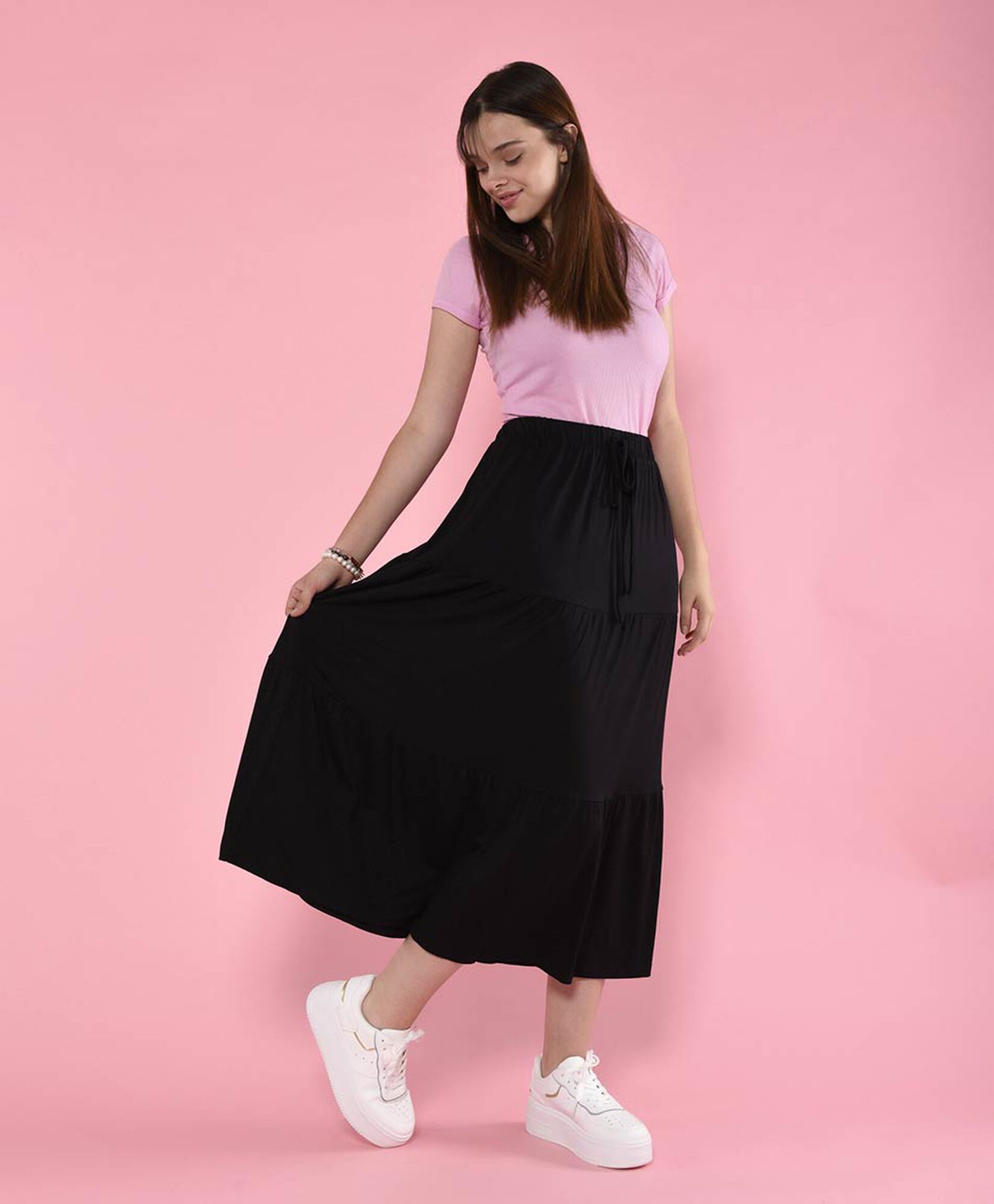 Falda mujer midi cortes Falda mujer midi cortes