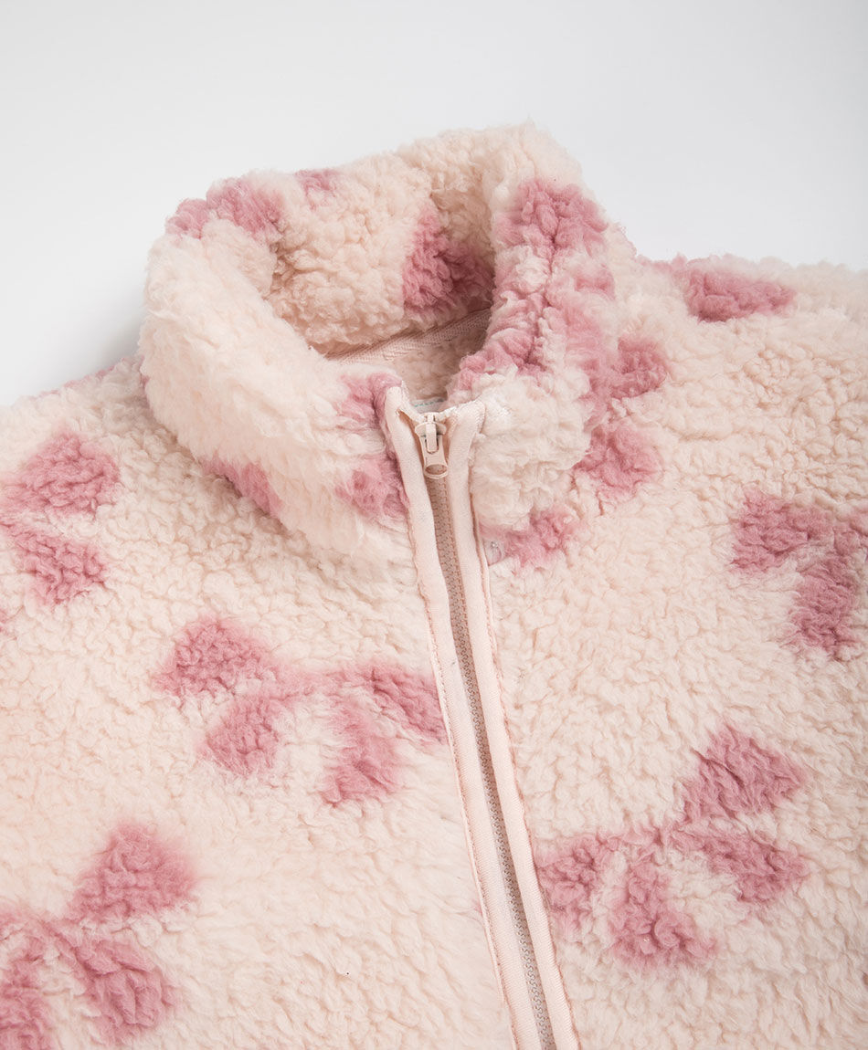 Poler&oacute;n ni&ntilde;a estampado mo&ntilde;o pink