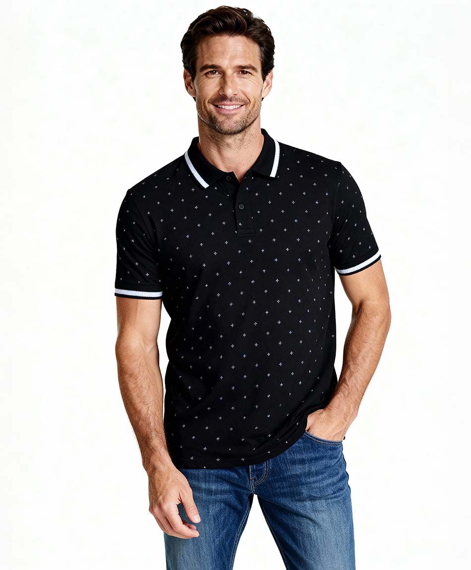 Polera hombre piqu&eacute; l&iacute;neas