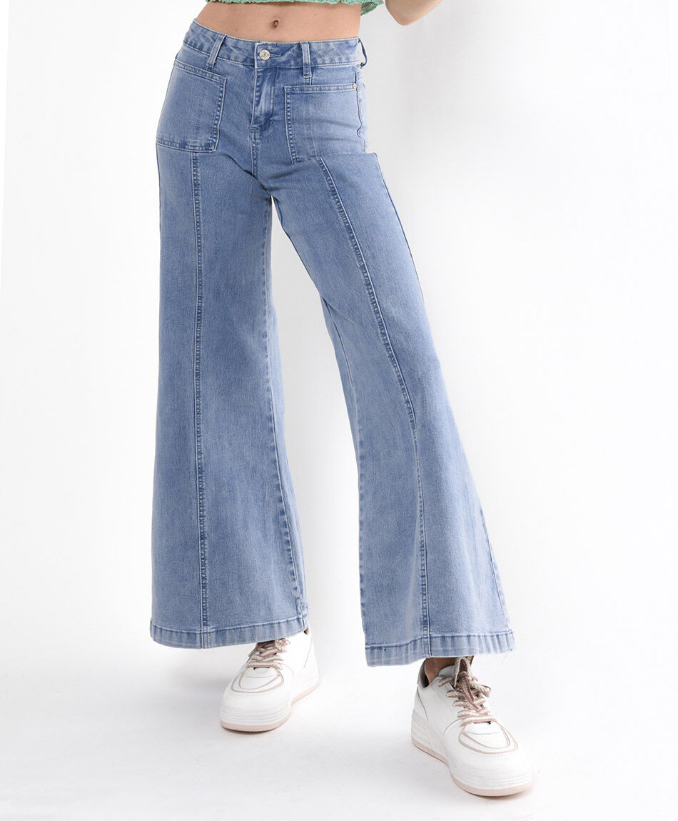Jeans mujer costuras wide