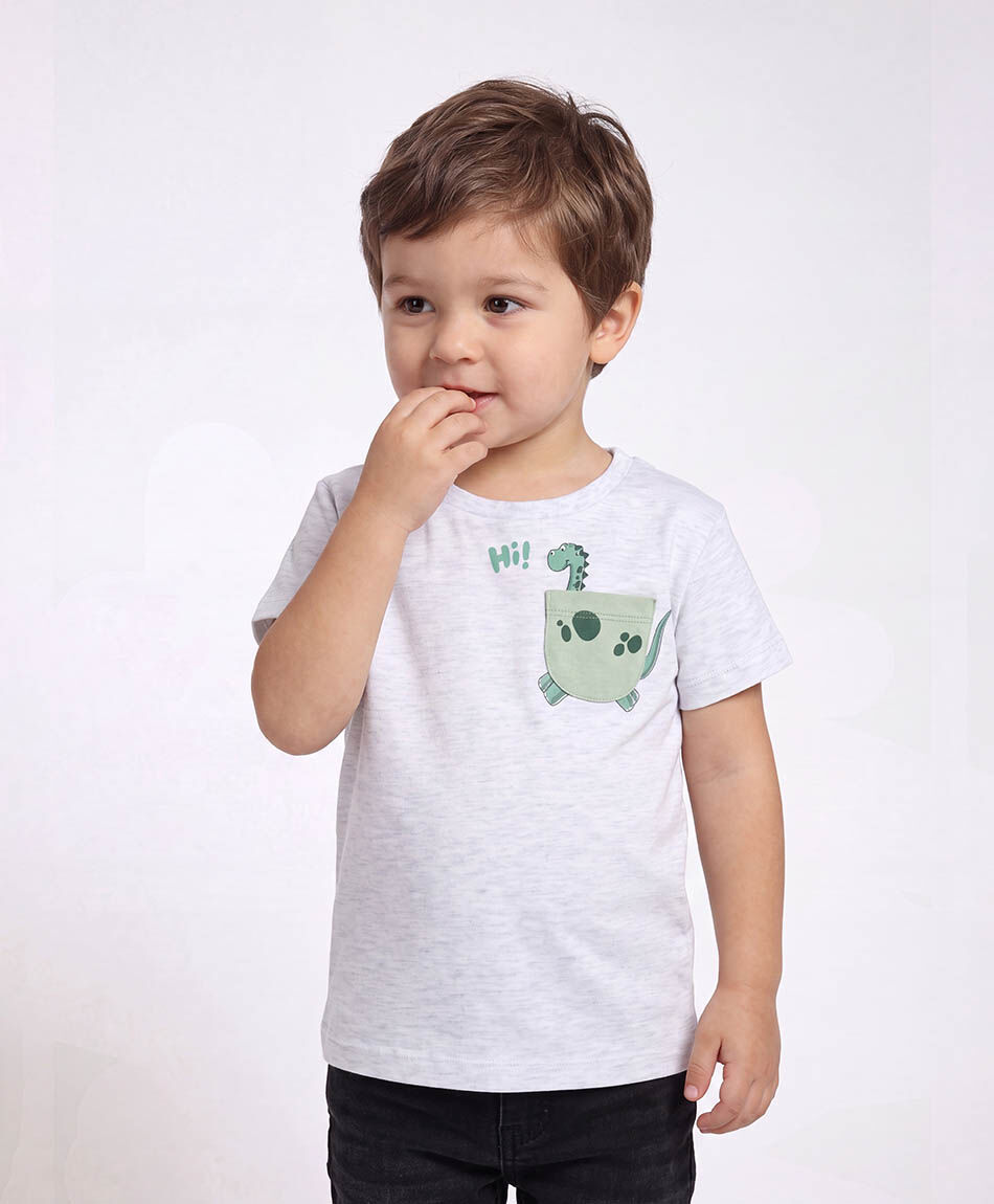 Polera beb&eacute; bolsillo dinosaurio