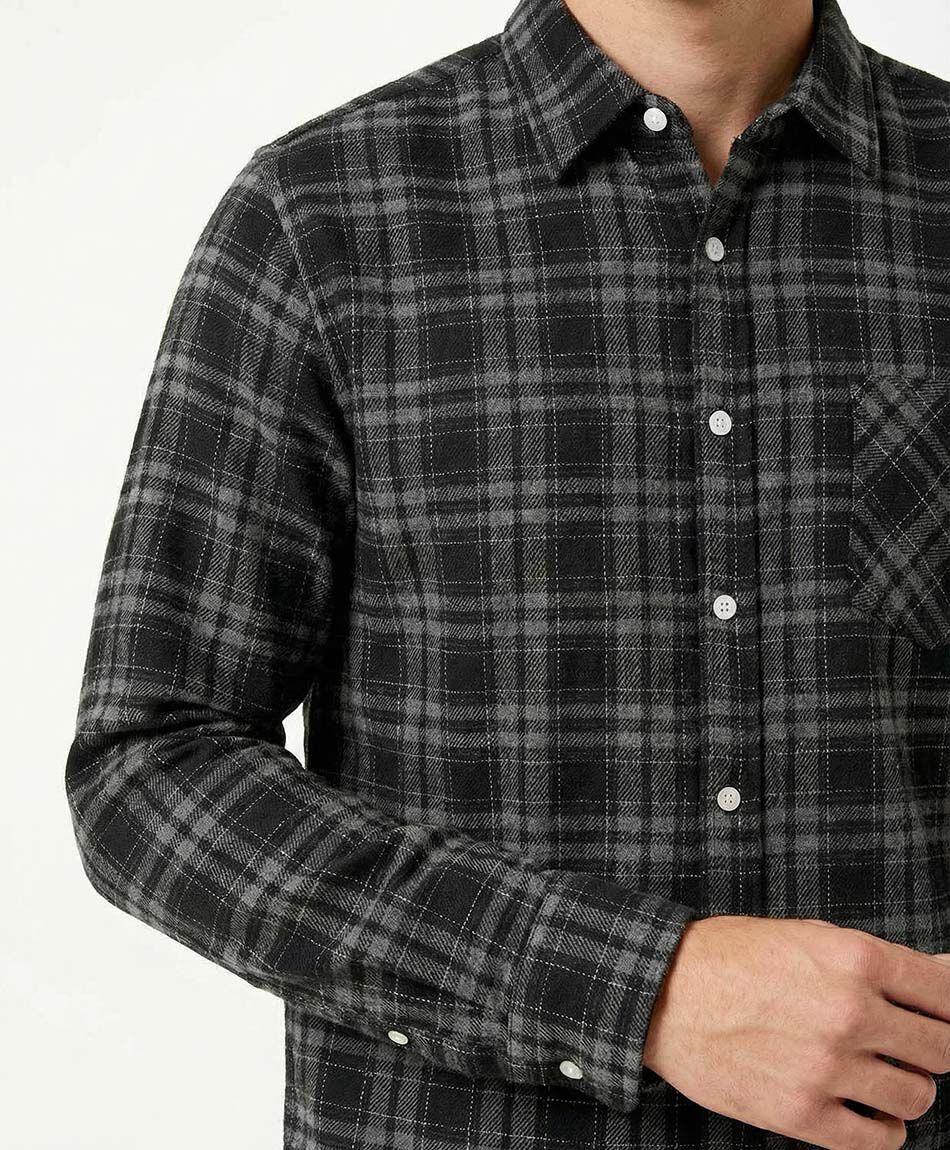Camisa hombre franela gris