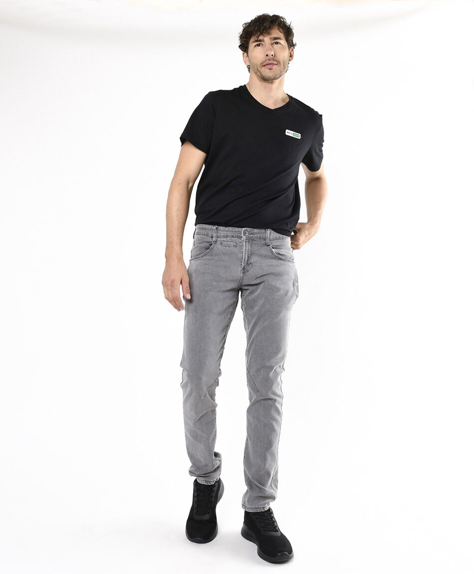Jeans hombre bolsillos gris skinny fit