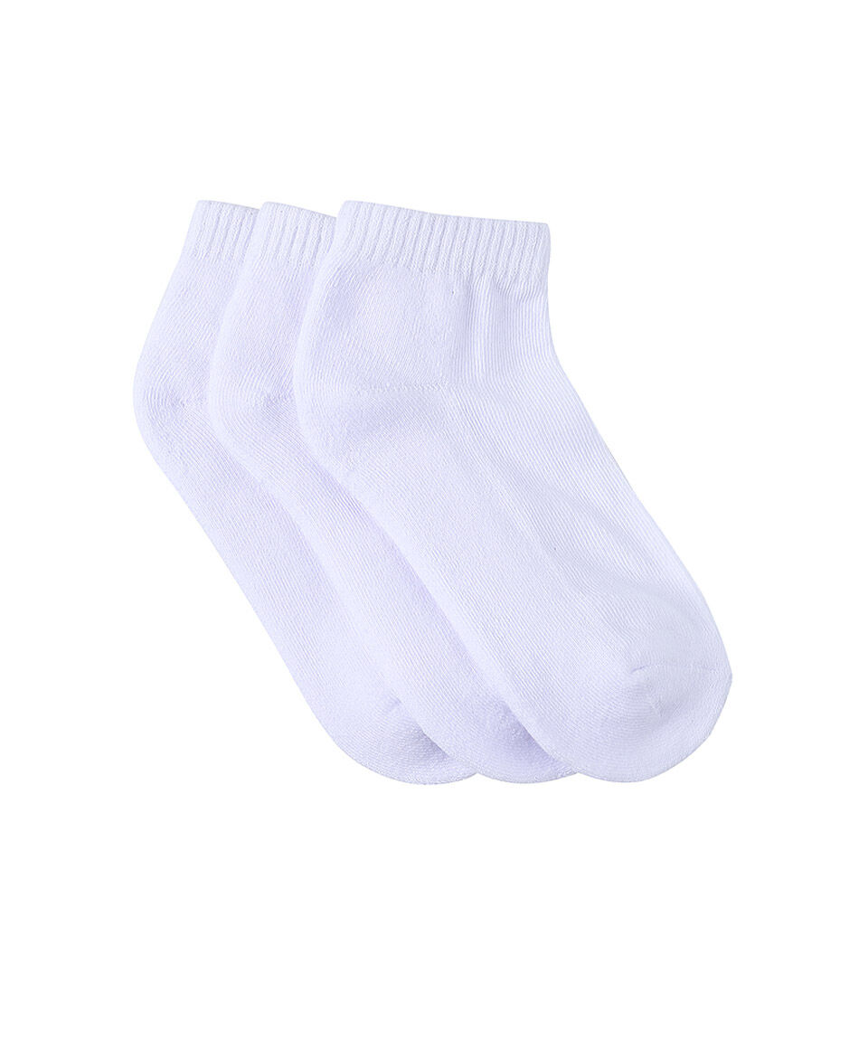 Pack 3 calcetines escolar algod&oacute;n blanco