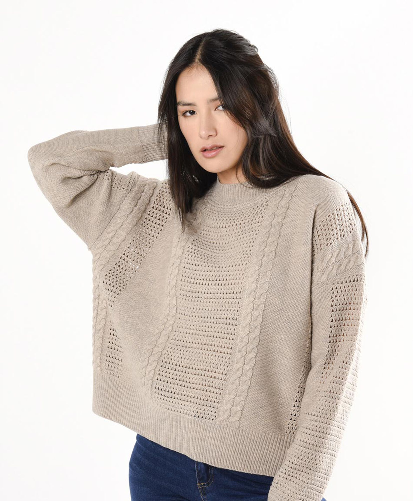 Sweater mujer calado trenzas Sweater mujer calado trenzas