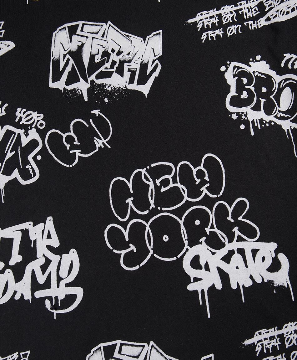 Polera ni&ntilde;o manga larga graffiti
