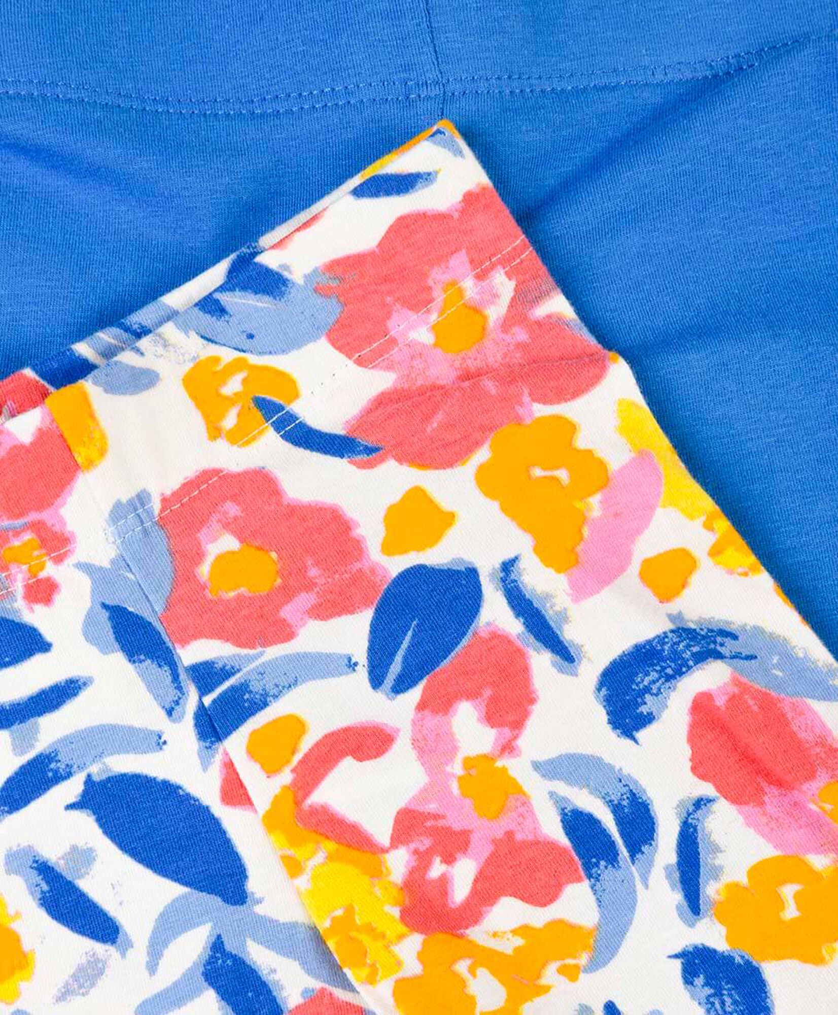 Pack 2 leggins bebé floreada y azul Pack 2 leggins bebé floreada y azul