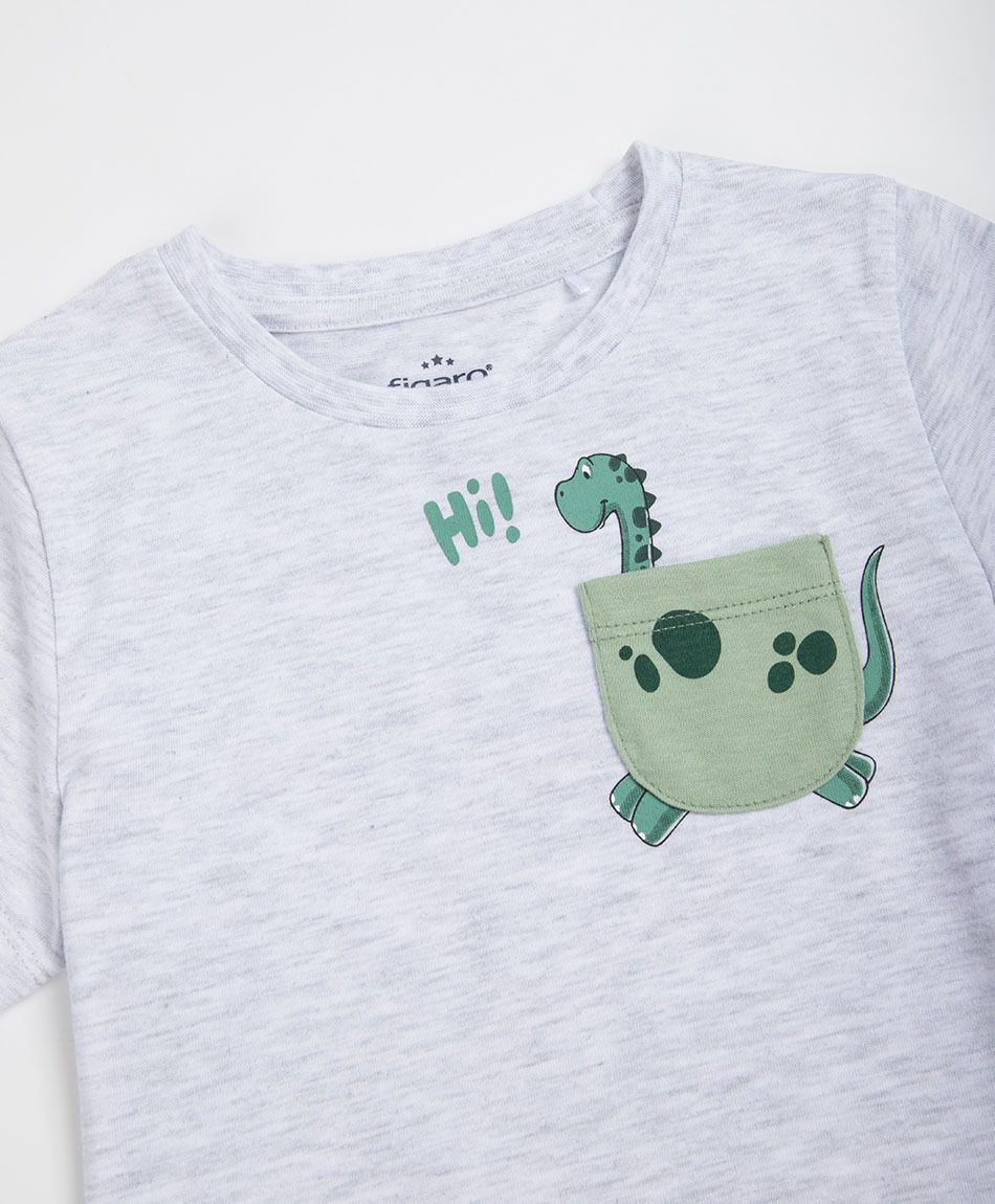 Polera beb&eacute; bolsillo dinosaurio