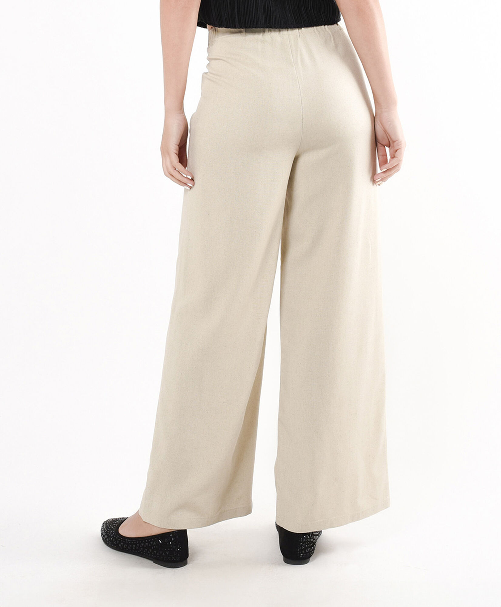 Pantalón mujer beige lino Pantalón mujer beige lino