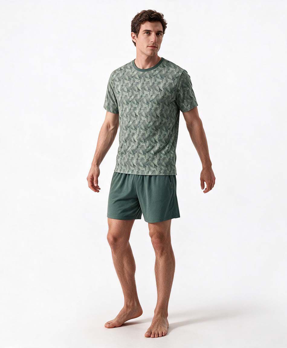 Pijama hombre hojas