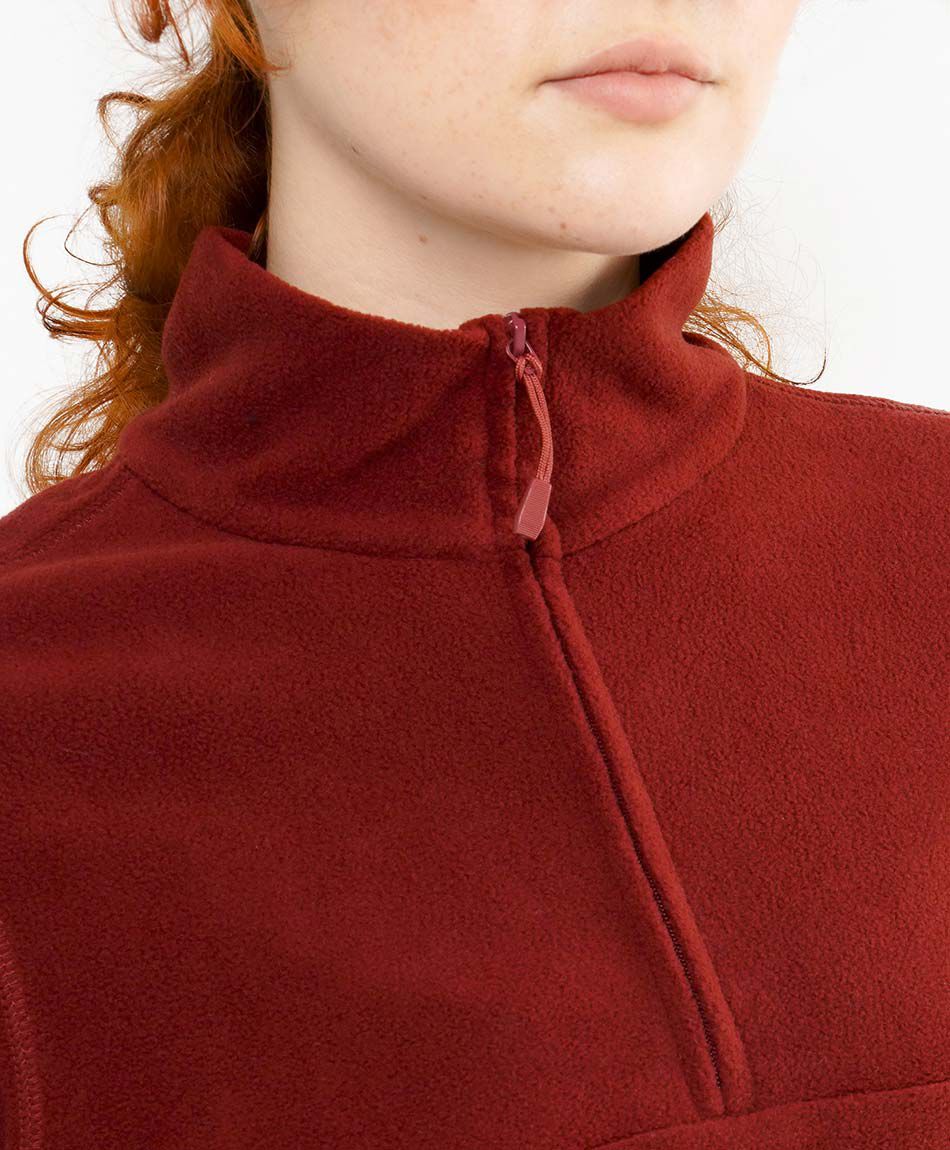 Polar mujer cierre medio rojo